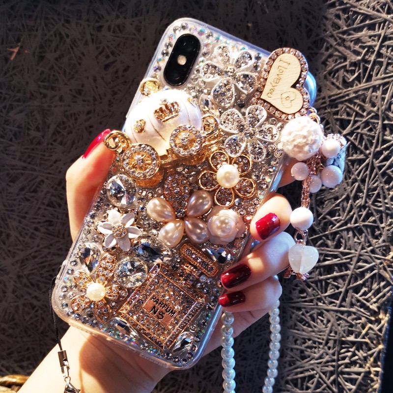 Ốp Điện Thoại Tpu Có Dây Đeo Ngọc Trai Bí Ngô Cho iPhone 15 15Pro 14 13 12 11 Pro iPhone XR X XS Max iPhone 7 8 6 6s Plus