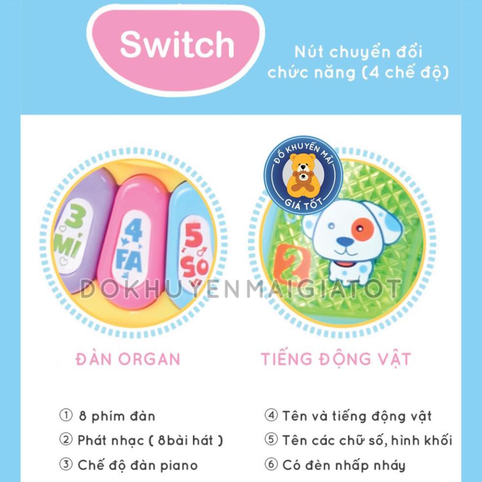 Đồ chơi đàn organ - đàn piano chú ốc sên đáng yêu bằng nhựa màu xanh dùng pin cho bé trai bé gái 3021- Thị trấn đồ chơi