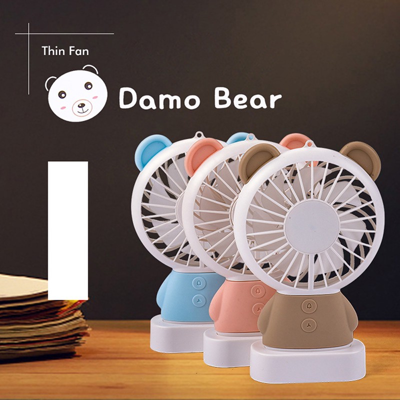 Quạt Mini Để Bàn Hình Thú Cute Ngộ Nghĩnh, Có Đèn Led, 3 Mức Độ Gió, Xin Xắn Nhỏ Nhắn Gọn Nhẹ