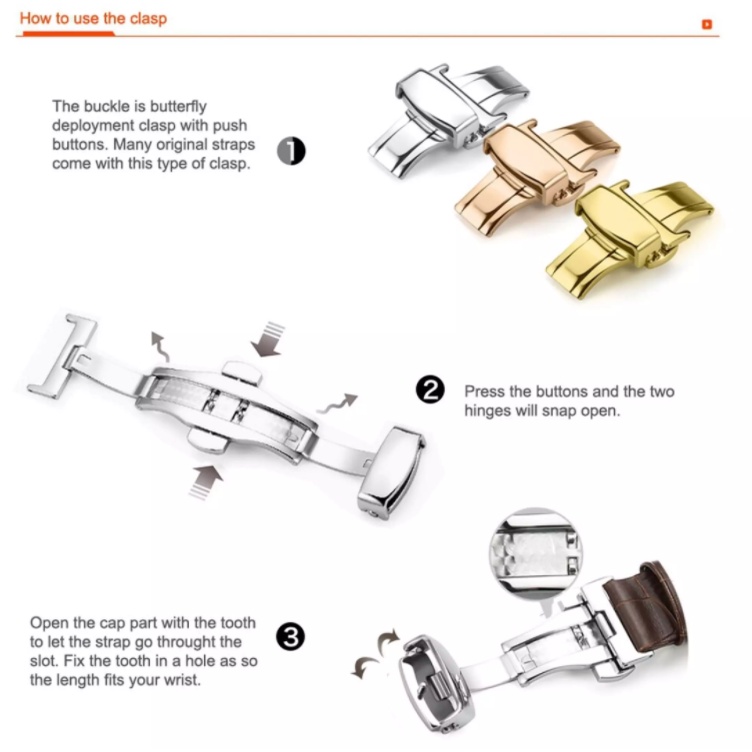 Móc Khóa Bướm Kép Bằng Thép Không Gỉ 304 20mm 22mm 10mm 12mm 14mm 16mm 18mm
