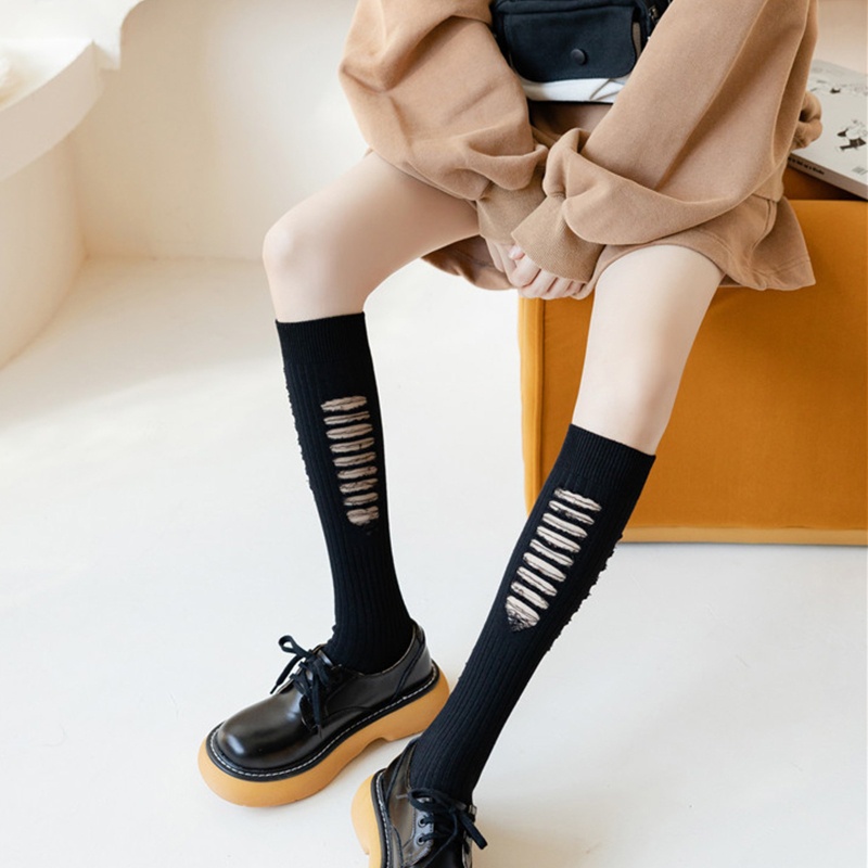 1 Đôi Tất Chân Rách Gối Phong Cách Lolita Nhật Bản Cho Nữ