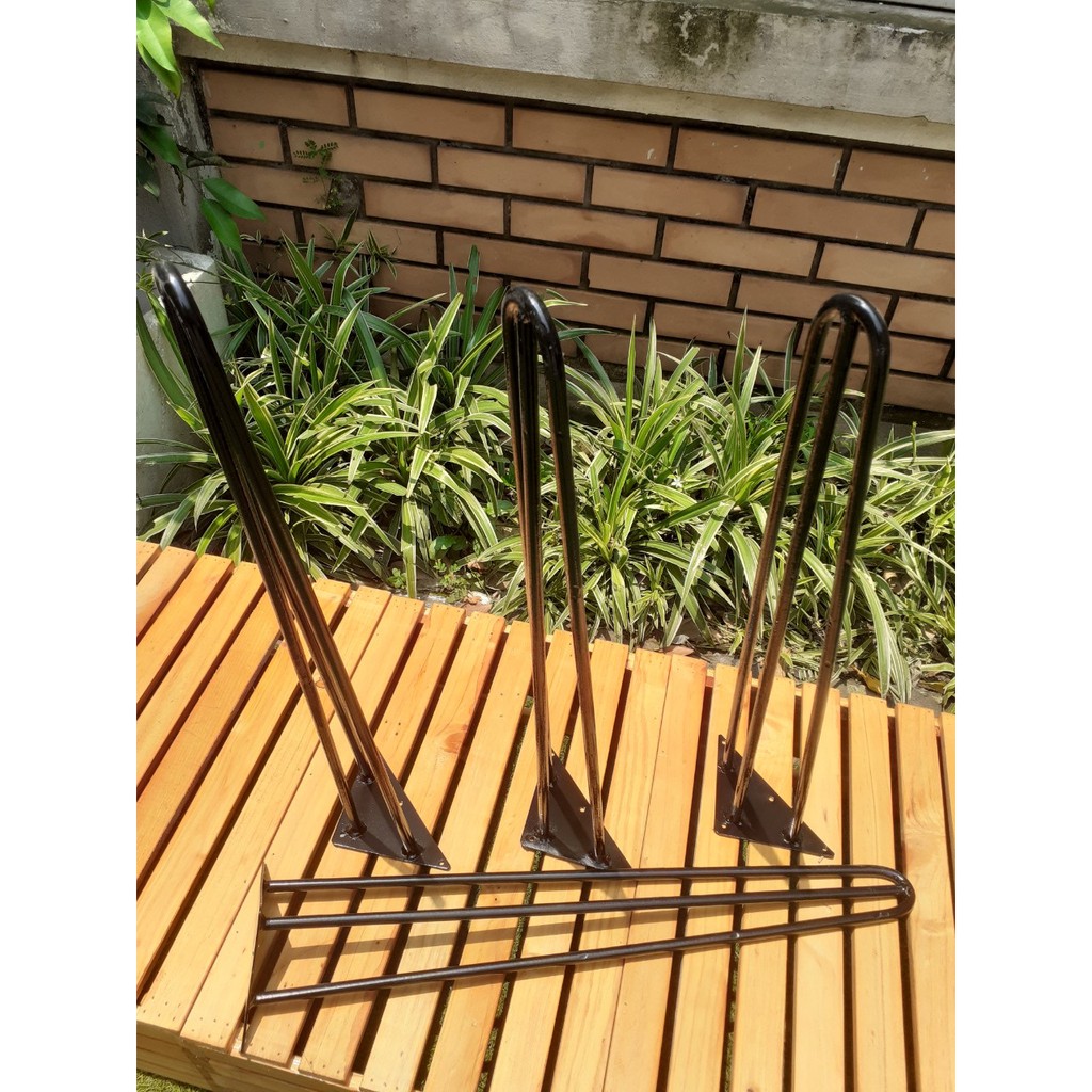 Chân sắt hairpin cao 72cm loại 3 thanh sắt  - (Chân Bàn Hairpin | Chân ghế gỗ nguyên tấm