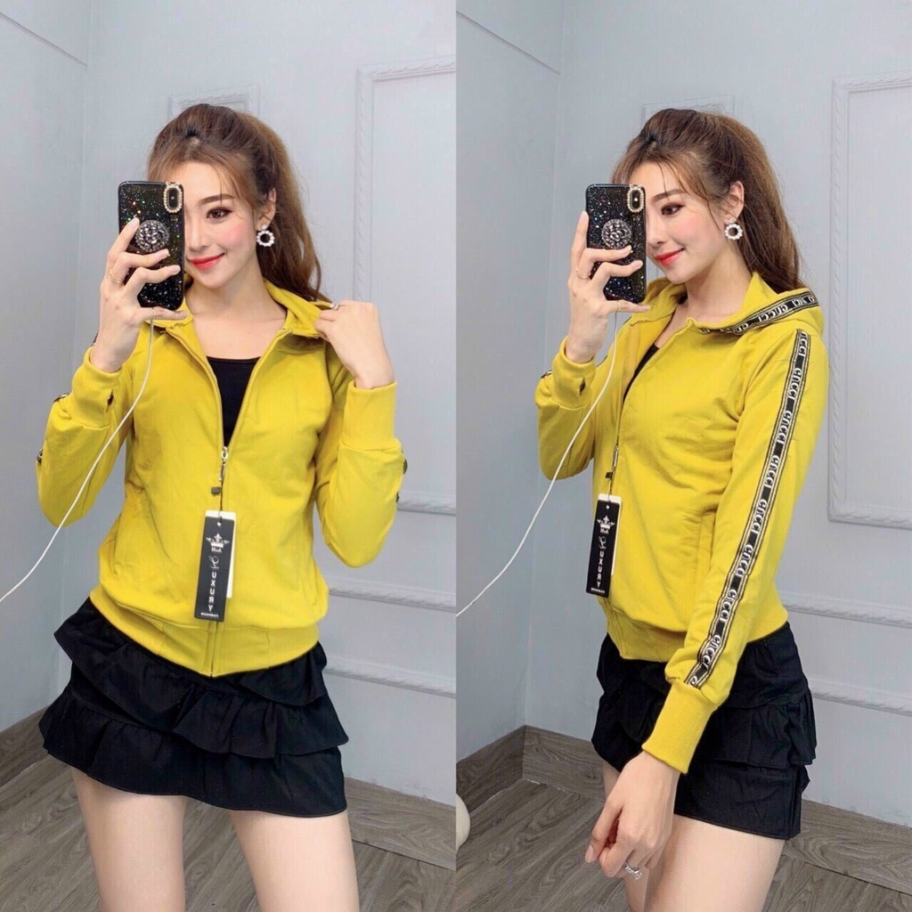 Áo Khoác Da Có Viền Đơn Giản - Y Hình