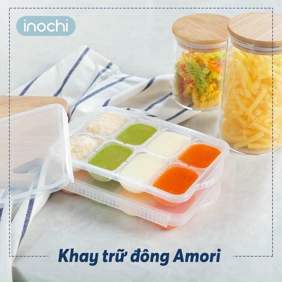 Khay Trữ Đông Đồ Ăn Dặm Amori Cho Bé Yêu, Khay Đựng Đồ Ăn Dặm Cao Cấp Inochi