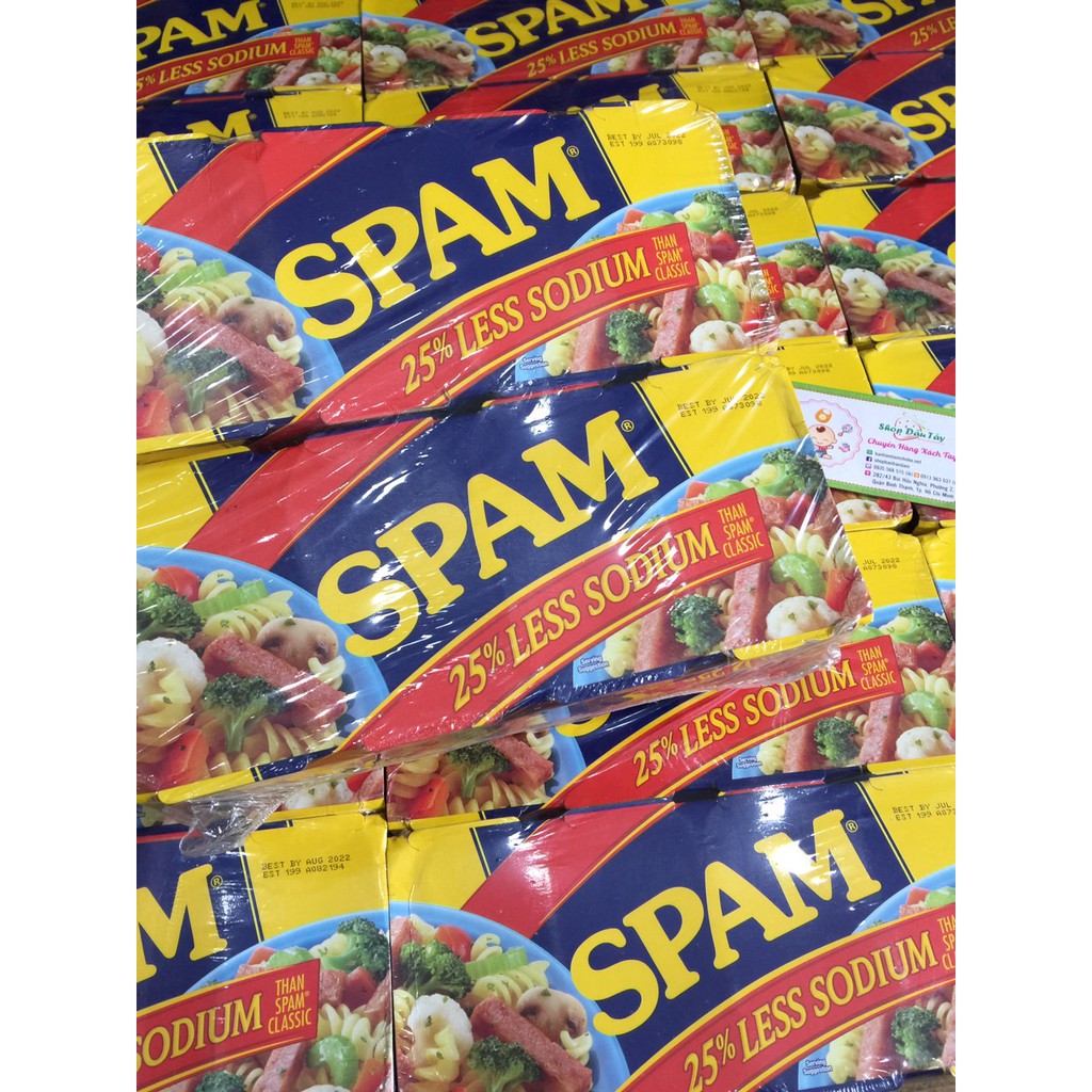 [Hàng nội địa]Thịt Hộp Spam 25% Less Sodium Mỹ 340g