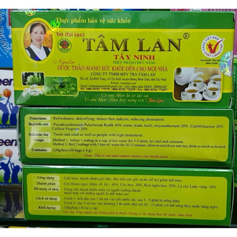 TRÀ TAM LAN TÂY NINH HỘP 30 GÓI