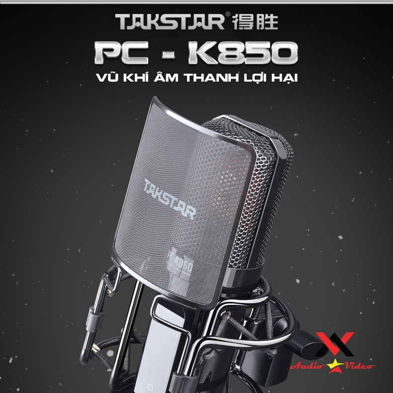 (FREESHIP)TẶNG CÁP IPHONE Mic thu âm chuyên nghiệp cao cấp Takstar PC-K850 hát karaoke, livestream, bán hàng