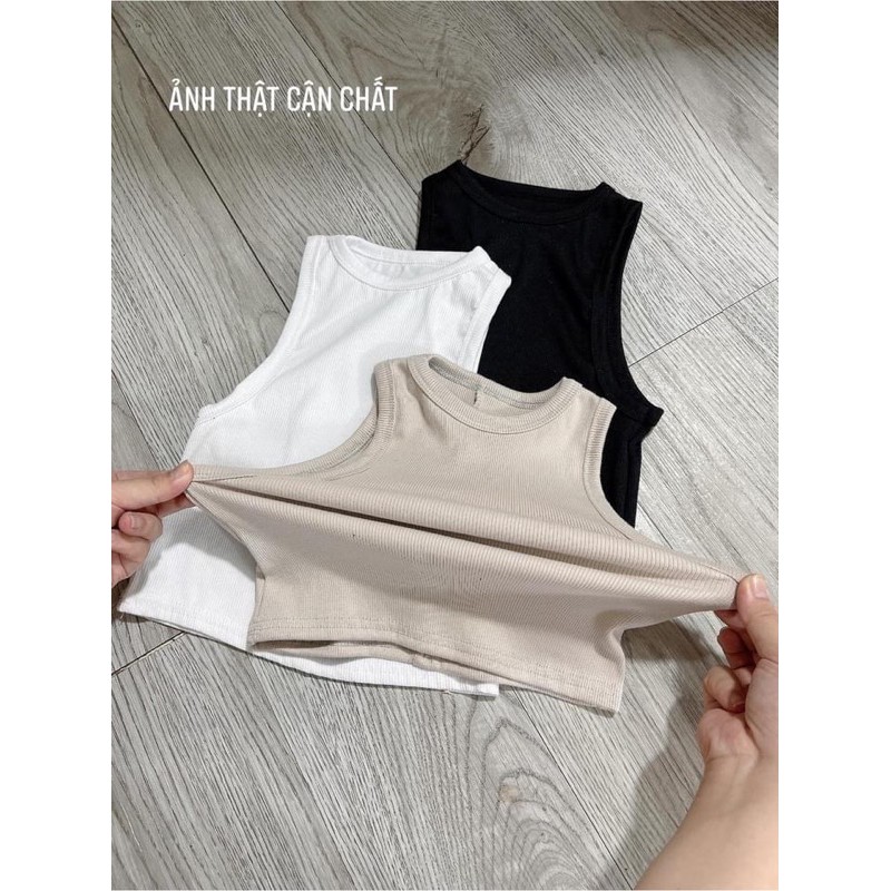 Áo ba lỗ  kiểu croptop ôm BODY [FREE SHIP]  chất liệu len tăm dày dặn bó sát người - Ảnh thật chụp sàn