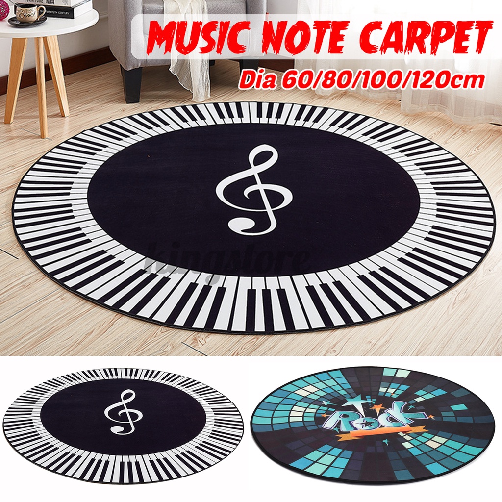 Thảm lót sàn hình tròn chống trượt họa tiết nốt nhạc màu sắc tự chọn