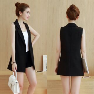 Áo vest nữ sát nách dáng dài