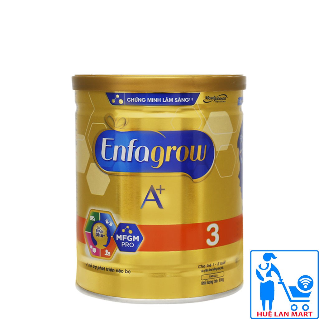 [CHÍNH HÃNG] Sữa Bột Mead Johnson Enfagrow A+ Số 3 Brain DHA+ và MFGM Pro Hộp 400g