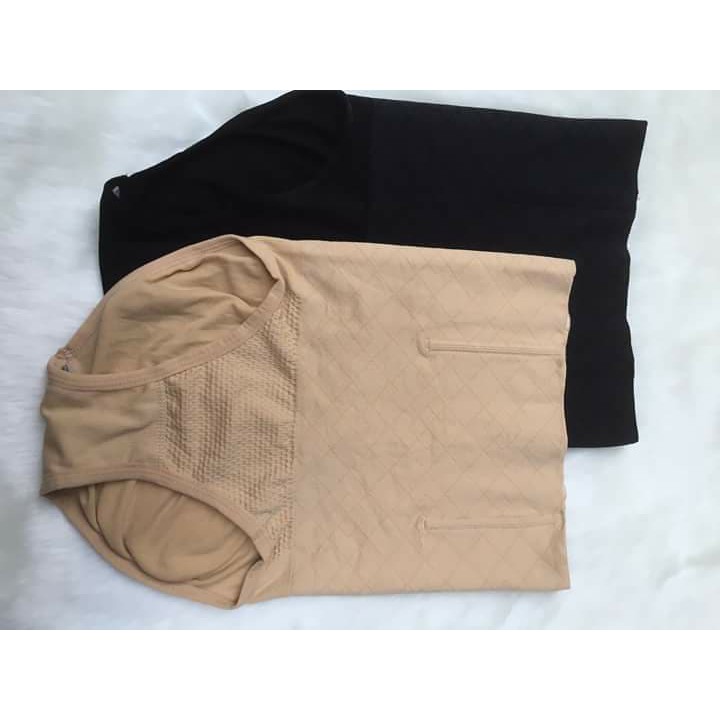 Quần gen bụng định hình chống cuộn (da, đen)