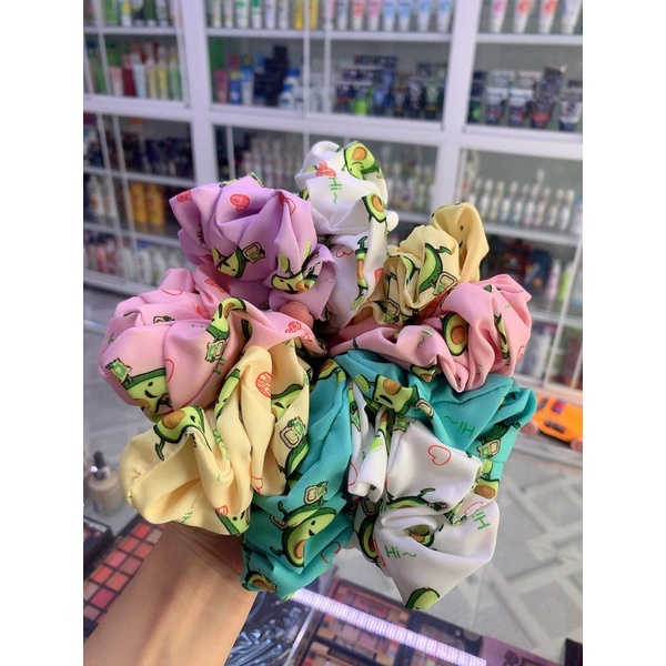 Dây buộc tóc scrunchies trái bơ
