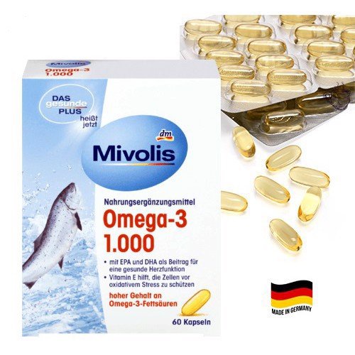 Dầu cá Omega 3 Mivolis - nội địa Đức - 60 viên