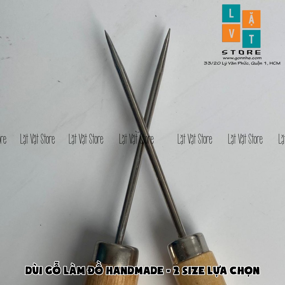 Dùi cán gỗ làm đồ handmade, gift, đất sét, len chọc... 2 Size lựa chọn - Chắc chắn