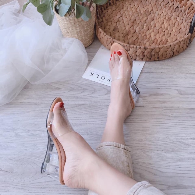 [HÀNG SẴN] DÉP XUỒNG NỮ BẢNG TRONG CAO 7P