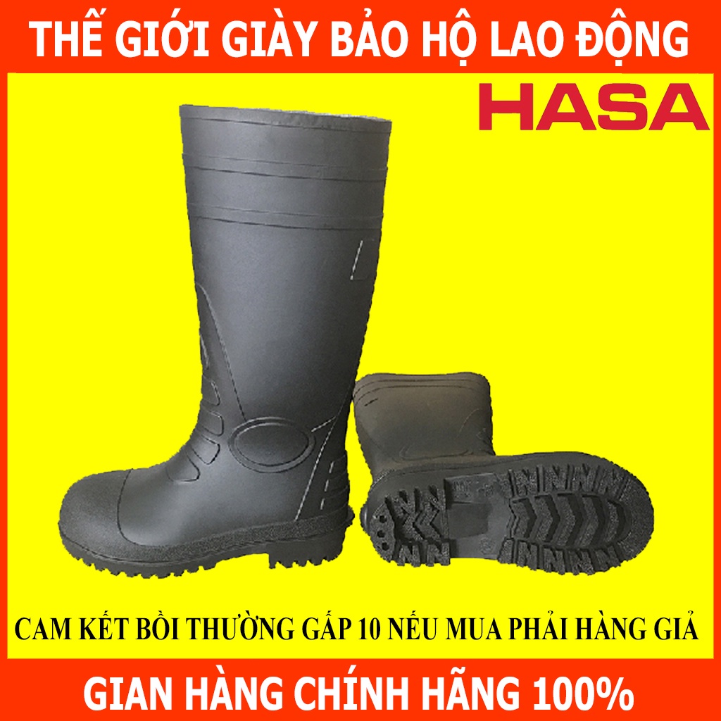 Ủng bảo hộ mũi thép Hasa đen Chống Dập Ngón, Va Đập Mạnh