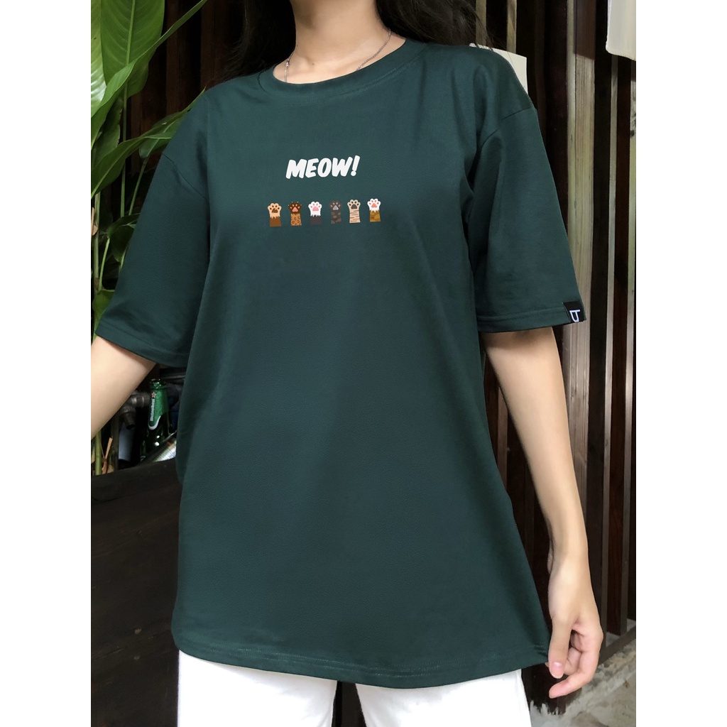 Áo Thun Cổ Tròn MEOW MEOW Chất Cotton 100% Form Rộng Hình In Chuẩn Với Công Nghệ Hiện Đại Nhất Nhật Bản
