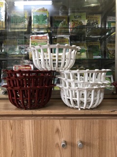 Chậu giả gỗ trồng lan 25cm- combo 4 cái