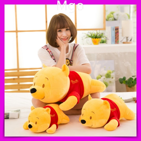 Gối Ôm Gấu Bông Dáng Dài Mềm Mại Hình Hoạt Hình Gấu POOH DISNEY Nằm Ngộ Nghĩnh Đáng Yêu Cao Cấp 50Cm