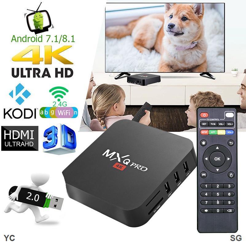 Đầu TV box Thông Minh Android 10.1 MXQ Pro HD 4K H3 1g 8g 3D 2.4gwifi Google play YouTube KèM Phụ KiệN