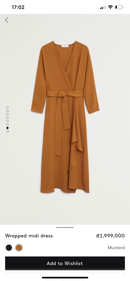 Đầm mango thắt nơ eo