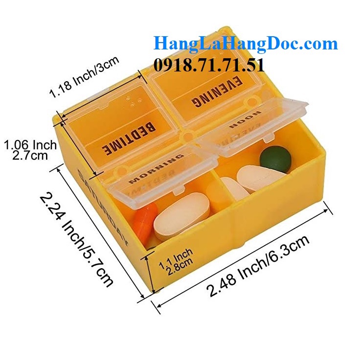 Hộp chia thuốc loại lớn cho 7 ngày, sáng trưa chiều tối