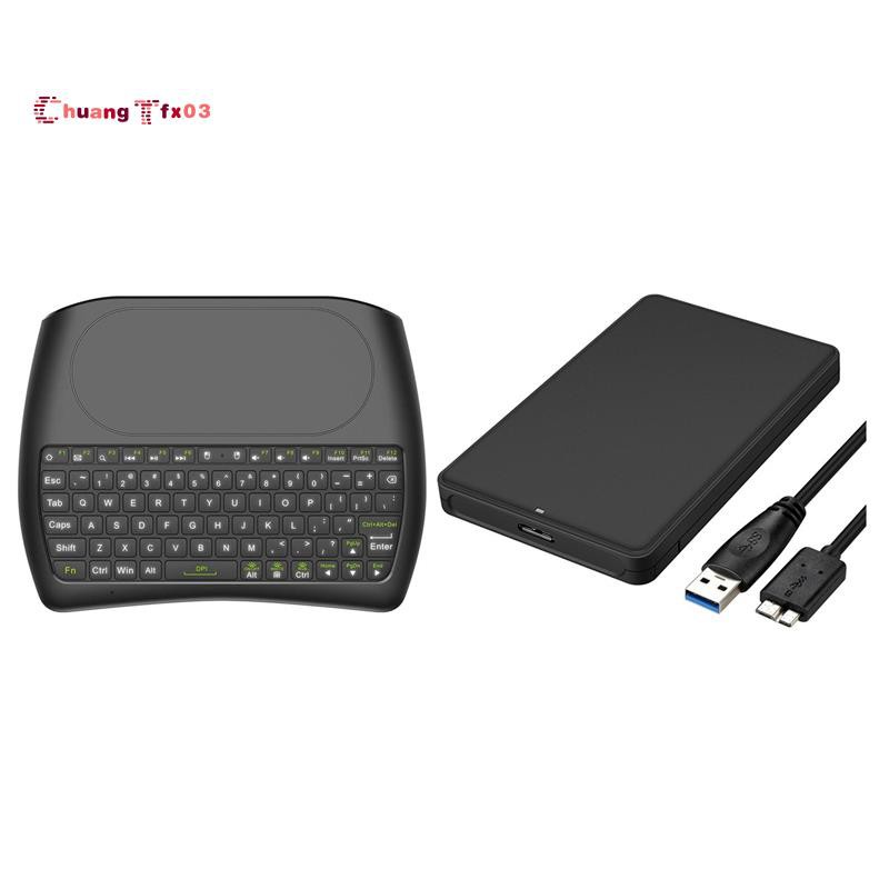 2 Set Accessories: 1 Set 2.5 Inch Hdd Sata to USB 3.0 External Hard Drive Enclosure & 1 Set 2.4Ghz Mini Wireless Keyboard Full Screen Mouse Touchpad