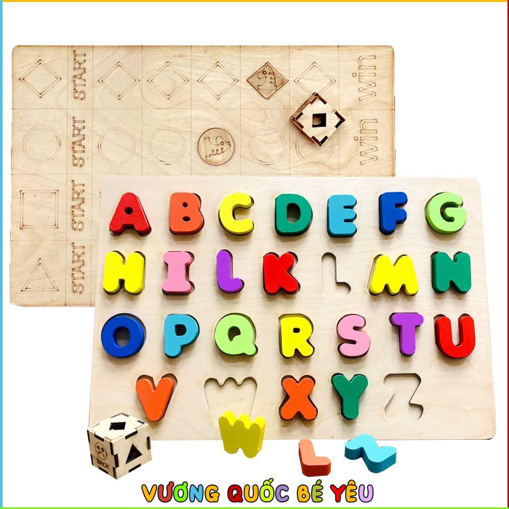 Đồ Chơi Gỗ 2 Mặt Bảng Xếp Hình Chữ Cái Kèm Trò Chơi Board Game Vui Nhộn Bằng Gỗ Benrikids An Toàn Cho Bé