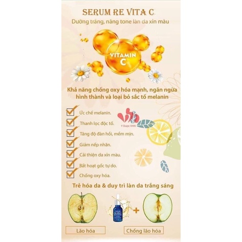 Kem dưỡng trắng da Re Vita C giúp dưỡng trắng da, chống lão hoá, mờ thâm nám Flos/Lek