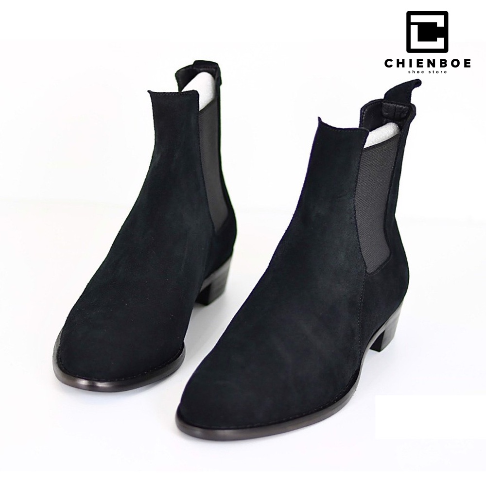 [Bốt nam] Chelsea boot cao cổ Giày da lộn nam cao cấp màu đen. | BigBuy360 - bigbuy360.vn