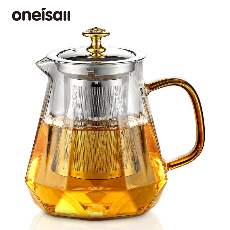 Bình trà ONEISALL với lưới lọc bằng thép không gỉ chịu nhiệt cao dung tích 600ml/ 800