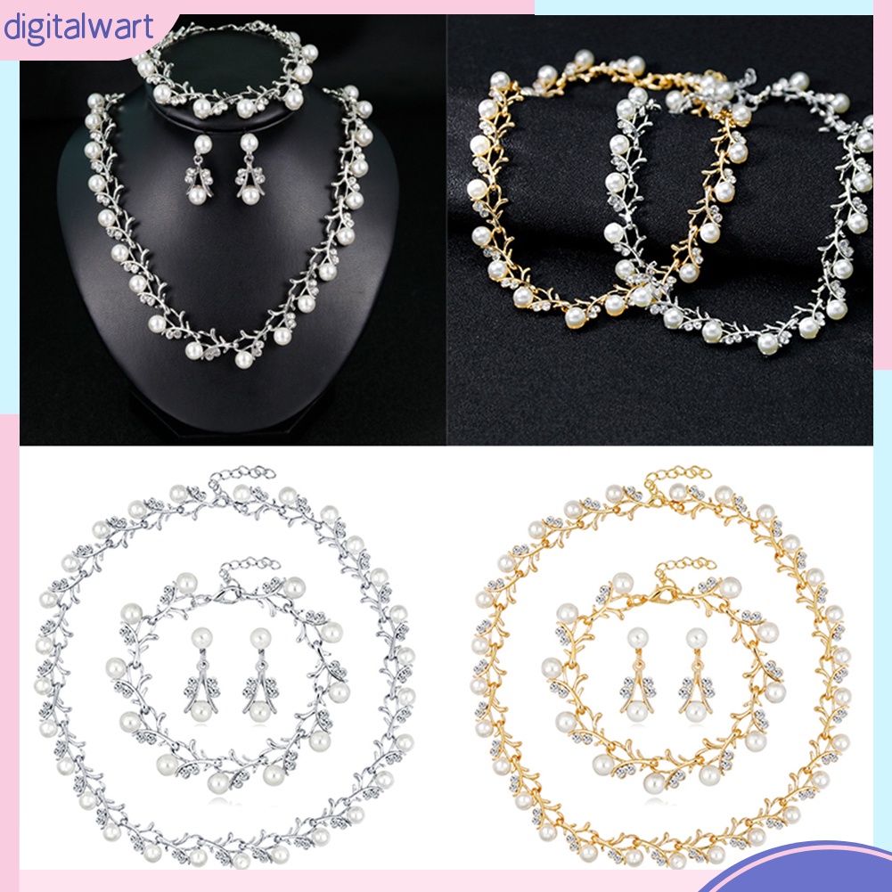 Bộ Trang Sức Đính Ngọc Trai Nhân Tạo Thời Trang Sang Trọng Dành Cho Nữ