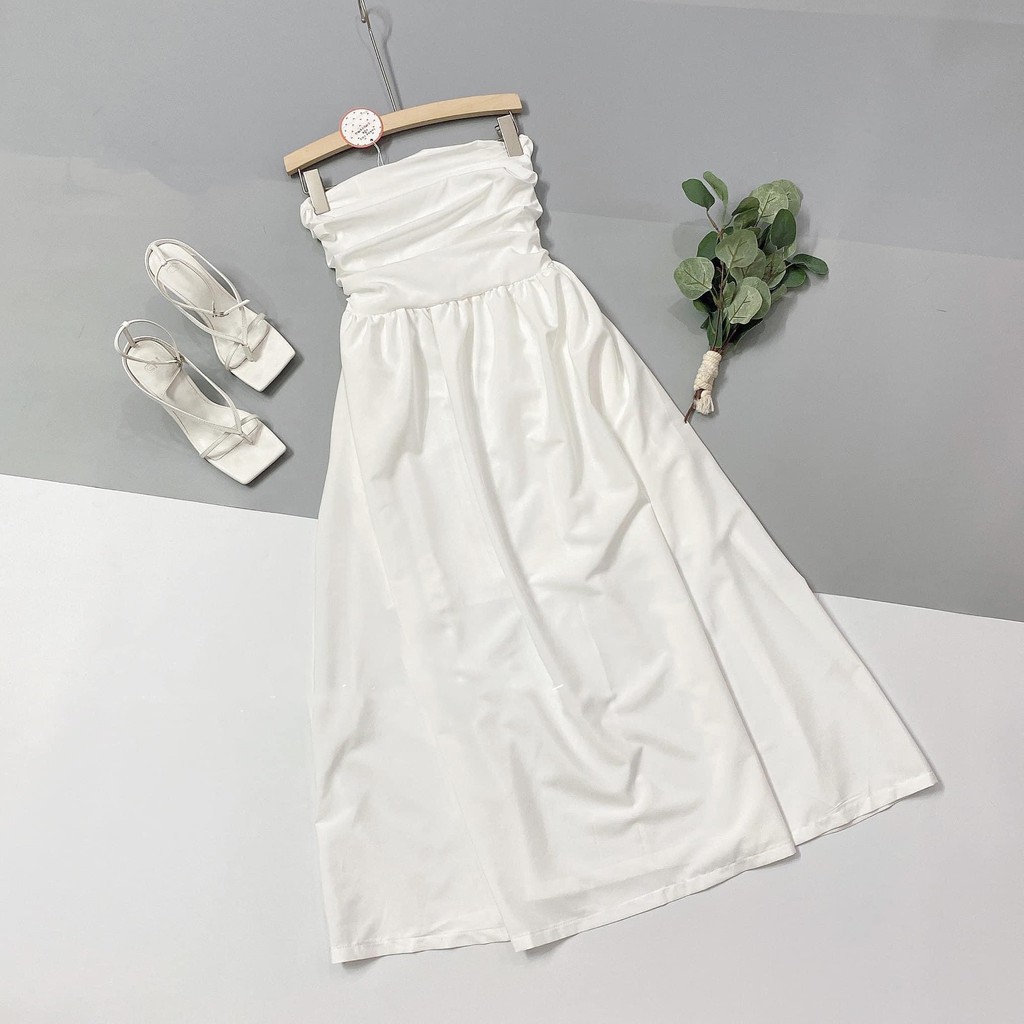 (HÌNH THẬT) Đầm Maxi Cúp Ngực Tùng Xoè VIVU (TRẮNG) | BigBuy360 - bigbuy360.vn