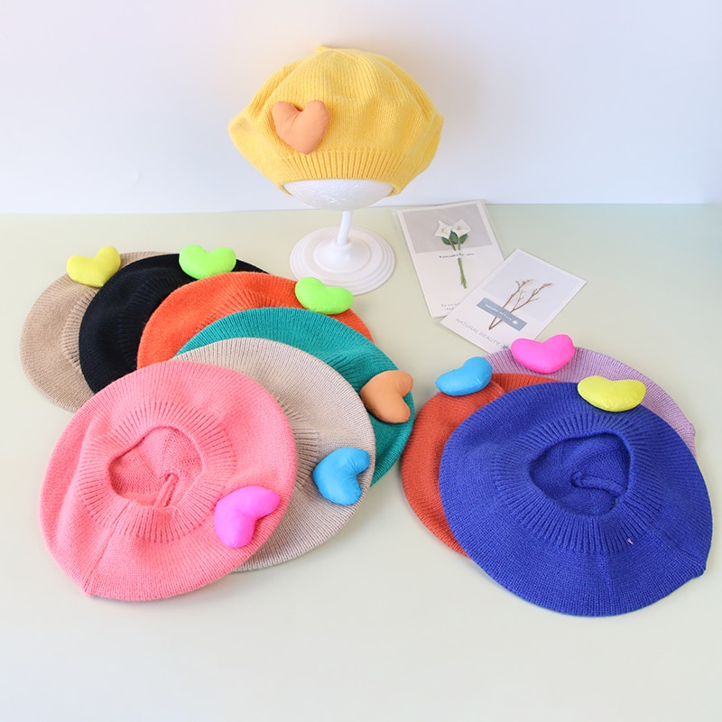 Mũ Nồi Dệt Kim Co Giãn Nhiều Màu Sắc Giữ Ấm Mùa Đông Cho Bé