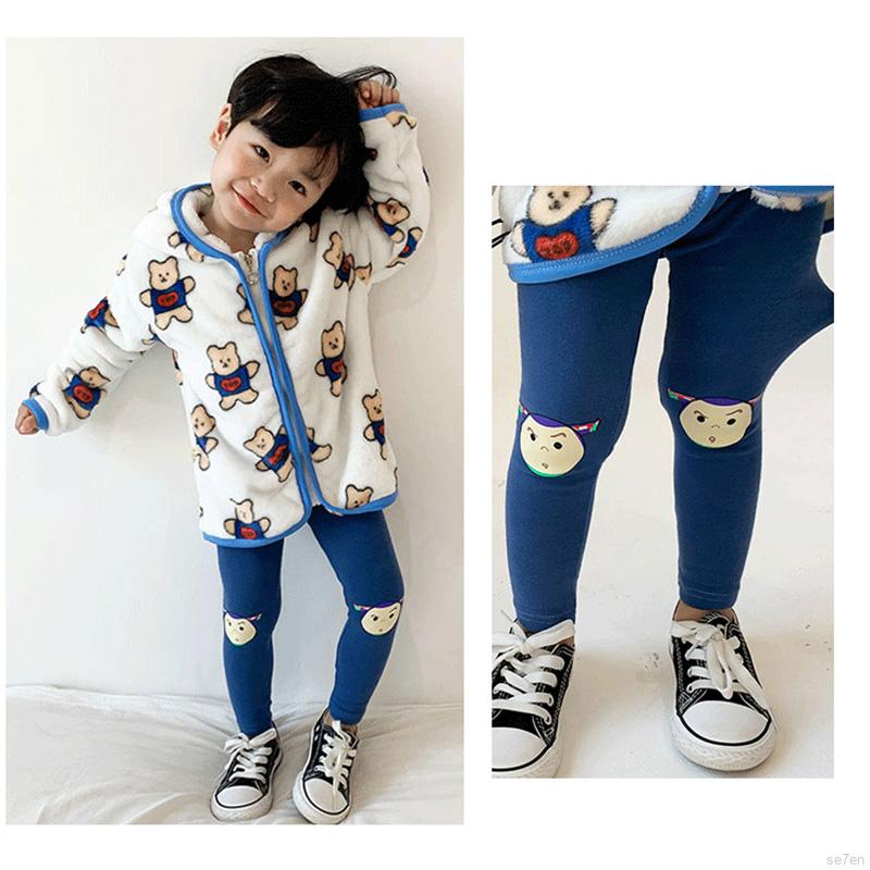 Quần Legging Cotton Lưng Cao Giữ Ấm Cho Bé 1-6 Tuổi