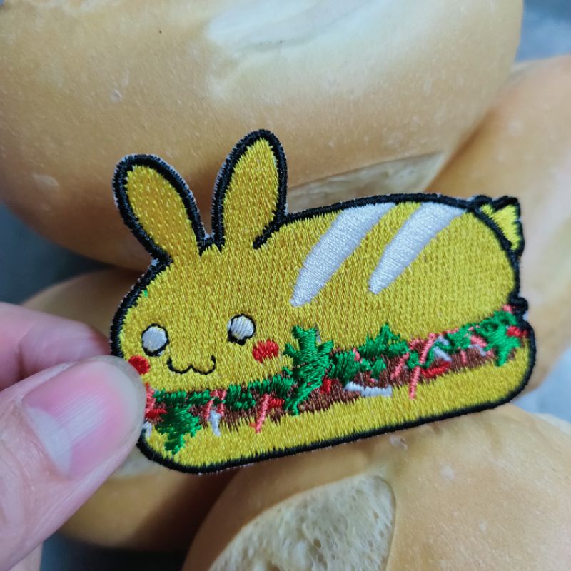sticker ủi pacth ủi logo ủi vải thêu có thể khâu Bunmi bánh mì Việt Nam