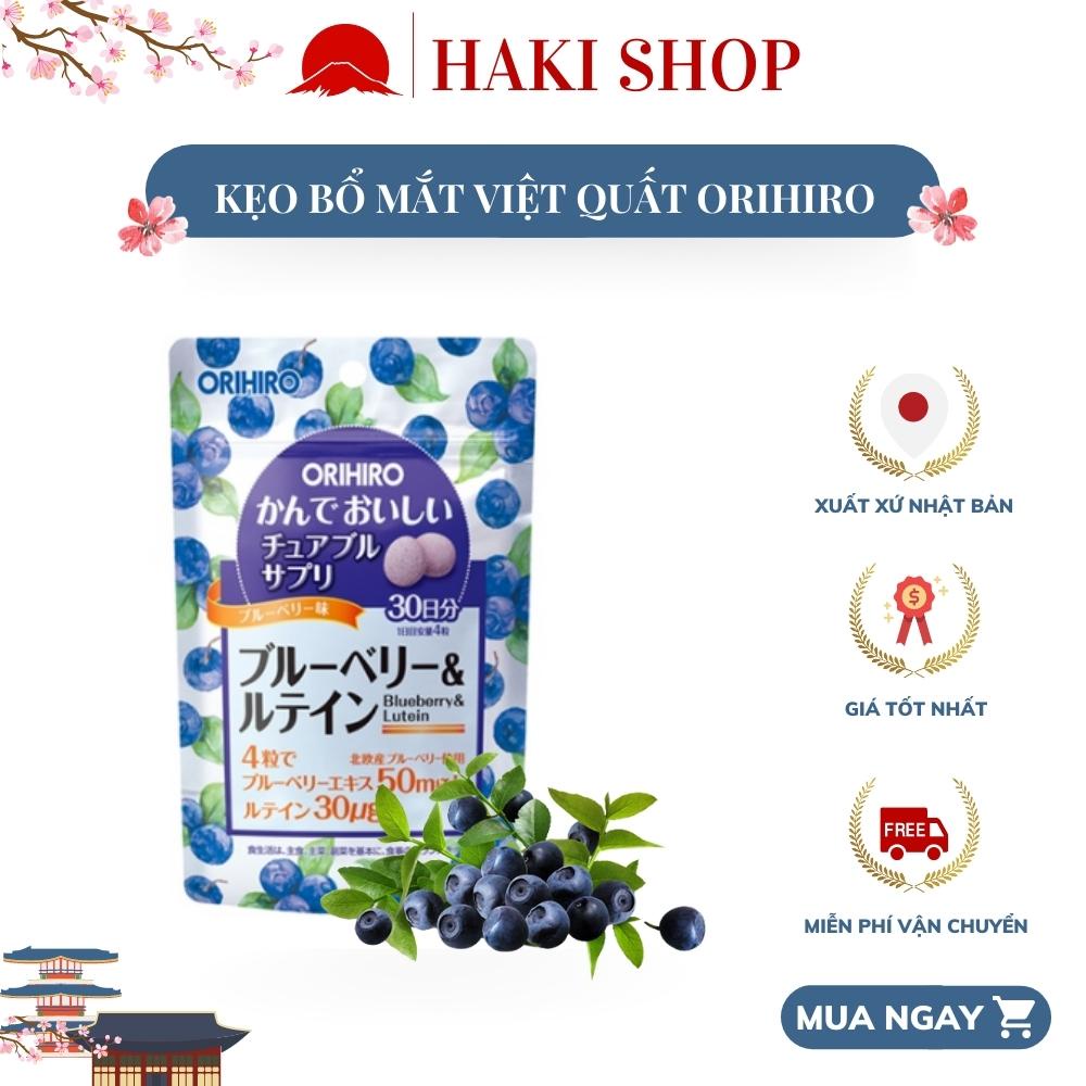 Bổ mắt việt quất, kẹo bổ mắt việt quất orihiro Nhật bản 120 viên