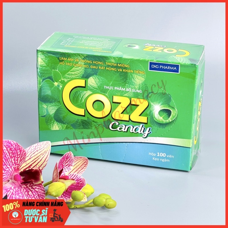 Kẹo Ngậm COZZ Candy DHG Pharma Tinh dầu thiên nhiên Giảm ho Thông họng Hộp 100 Viên - Minpharmacy