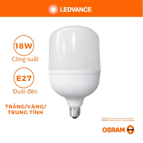BÓNG ĐÈN LED TRỤ OSRAM 18W ĐUÔI E27 (Chính hãng)