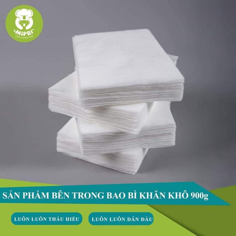 Mipbi - Khăn vải khô đa năng - bịch lớn 900Gr - hàng chính hãng - tem chống giả