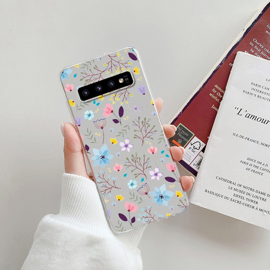 Ốp điện thoại silicon mềm trong suốt in hình xinh xắn cho Samsung Galaxy S10/S10E/S10 Plus