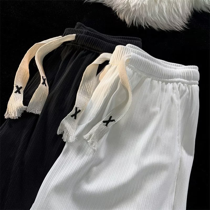 Quần Dài Dáng Suông Rộng Màu Trơn Thời Trang Mùa Hè 2022 Cho Nam Giới Có Size Lớn