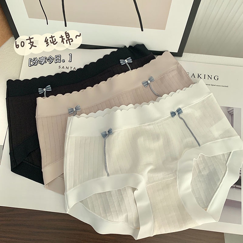 Quần Lót Nữ Không Đường May Phối Nơ Xinh Xắn