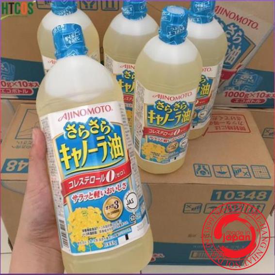 Dầu ăn hoa cải Ajinomoto 1000ml hàng Nhật nội địa chiết xuất hoa cải Nhật