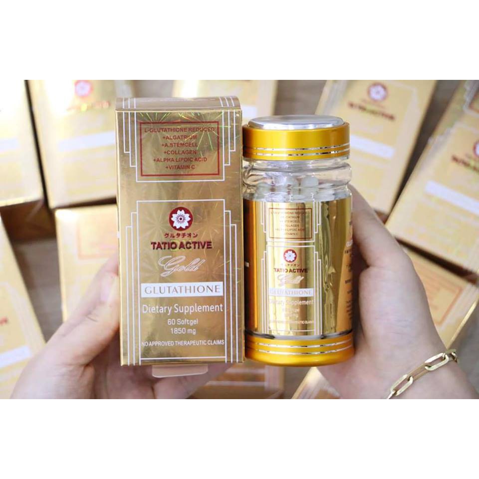 Viên Uống Trắng Da Tatio Active Gold Glutathione Nhật Bản 1850mg