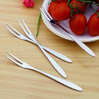 Giá sỉ tại xưởng Bộ 10 chiếc dĩa nĩa inox 2 răng ăn trái cây hoa quả dài 13 cm bền rẻ