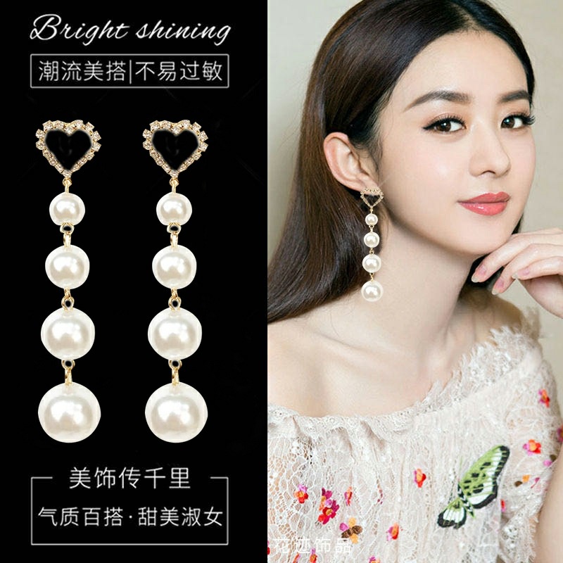 Khuyên Tai Chuỗi Hạt Ngọc Trai Tua Rua Dáng Dài Phong Cách Hàn Quốc Thời Trang 2022 Cho Nữ