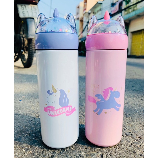 Bình giữ nhiệt Unicorn nắp kim sa dung tích 500ml - quà lưu niệm