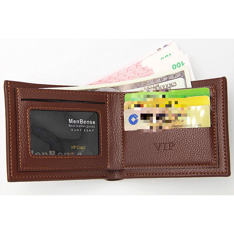 Ví da PU mềm chặn RFID dáng ngắn dành cho nam